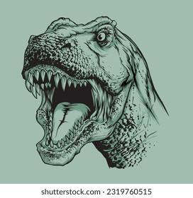Vector image of an angry predator tyrannosaurus rex