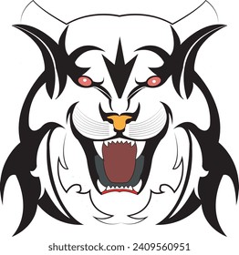 vector image of an angry tiger head
