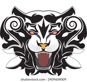 vector image of an angry tiger head