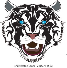 vector image of an angry tiger head