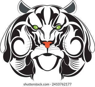 vector image of an angry tiger head