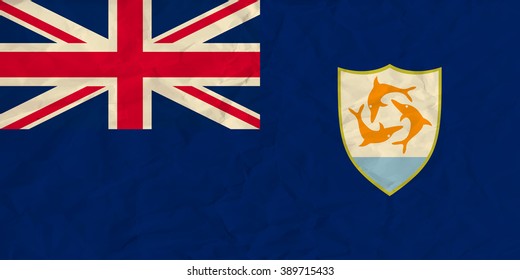 Vector image of the Anguilla paper  flag