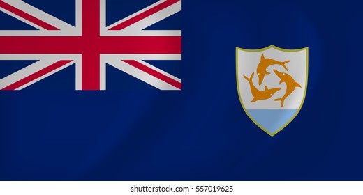 Vector image of the Anguilla waving flag