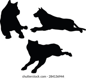 Vector Image - animal wolf silhouette isolated on white background