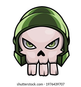 Vector Image Of Animated Skull Using Helmet