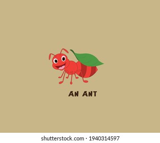 vector image of an ant that can be used for children books or story books