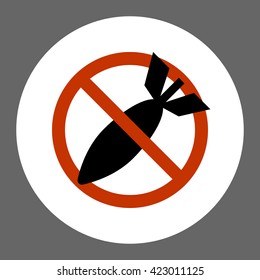 Vector image of anti war concept. No bombing sign.