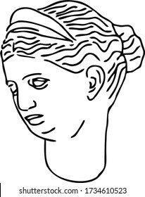 Vector image of an antique sculpture of a woman