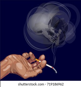 Vector image of anti-Smoking social