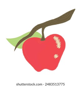 Vector image of an apple. Abstract fruits.