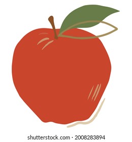 Imagen vectorial de una manzana. Imagen de color. Diseño para tela, impresión, papel pintado.