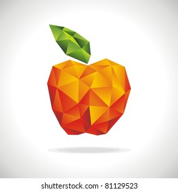 vector image of apple in style origami. Vector illustration