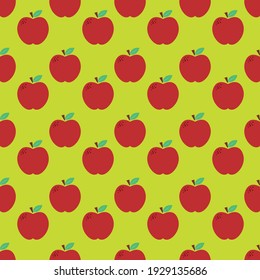 Vector image. Apples seamless pattern. Funny image to decorate.