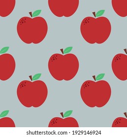 Vector image. Apples seamless pattern. Funny image to decorate.