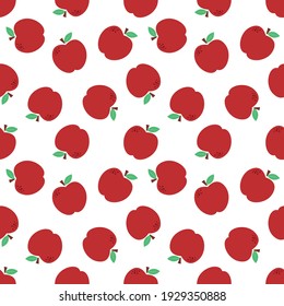 Vector image. Apples seamless pattern. Funny image to decorate.