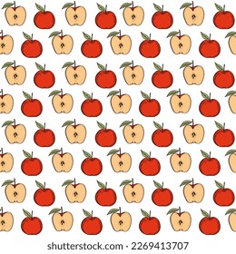 Vector image apples seamless pattern.