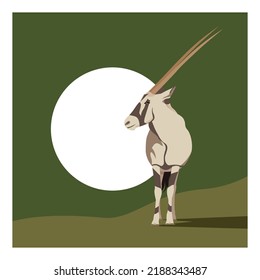 Vector Image Of Arabian Oryx.