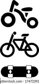 
Vector image of area icon for a bicycle and skateboard