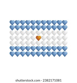 Vector image of the Argentina flag composed of blue and white