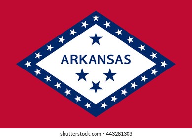 Imagen vectorial de la bandera del estado de Arkansas. Proporción 2:3. EPS10.