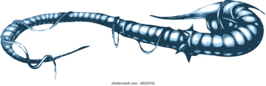 Vector image of a armored worm with spikes