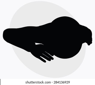 Vector Image - army general silhouette with hand gesture saluting 
