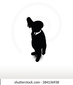 Vector Image - army general silhouette with hand gesture saluting 
