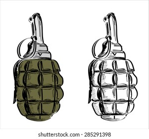 Vector image of an army manual grenade