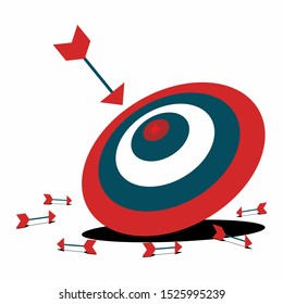 vector image of an arrow hitting the target