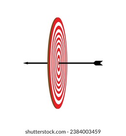 vector image of an arrow penetrating a target board