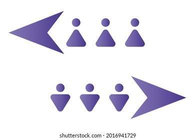 Vector image of arrows to the left and to the right for the design of applications and sites.