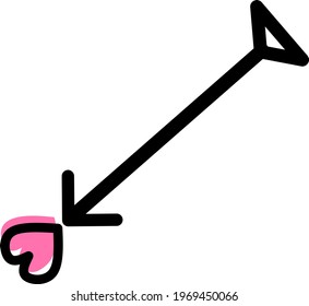 Vector image of arrows shooting love.