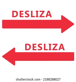 imagen vectorial de flechas para los signos de las puertas a deslizarse en color rojo a la derecha y a la izquierda