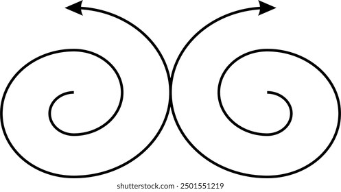 vector image for artistic curved lines with arrow bow