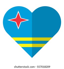 Vector image of the Aruba flat heart flag