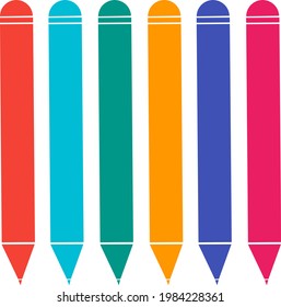 Vector image of assorted beautiful colorful pencils.