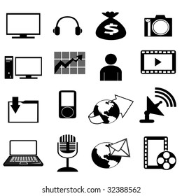 vector image of assorted web icons