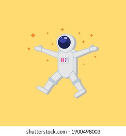 Vector image of an astronaut character. Flat style.