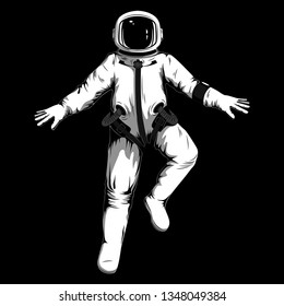 Vector image of an astronaut on a black background.