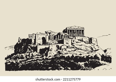 Vektorbild der Akropolis von Athen