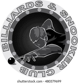 vector image of an athlete who plays billiards