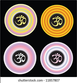 vector image of aum on black background