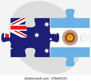 Vector Image - Australia and Argentina Flags in puzzle isolated on white background

