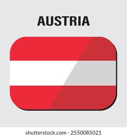 Imagem vetorial da bandeira da Áustria. Bandeira da Áustria - isolada sobre fundo branco