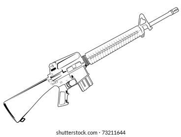 Line Art Guns Ar 15 Model773 Stock Vector (Royalty Free) 1930843469