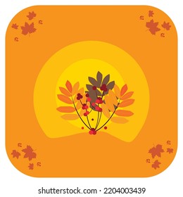 vector image. autumn background with yellow with orange.
