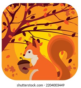 vector image. autumn background with yellow with orange.