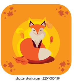 vector image. autumn background with yellow with orange.