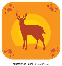 vector image, autumn designs with orange and yellow background.