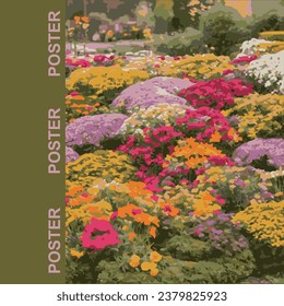 vector image of autumn flowers. Cover of a book, magazine. Booklet, poster, flyer, poster, business card.